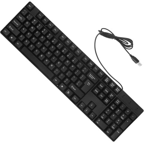 WATIIFUFU Portable Keyboard Usb Wired Full Size Compact Keyboard with Uk Layout for Laptop and Desktop English Wired Keyboard Compatible with Dell and More Keyboard with Number Pad