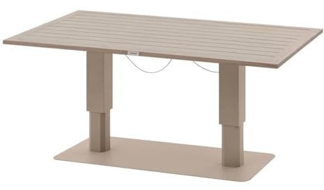 Hespéride - Table de Jardin relevable rectangulaire salimia Argile et Lin 150 x 80 x 69cm en Aluminium