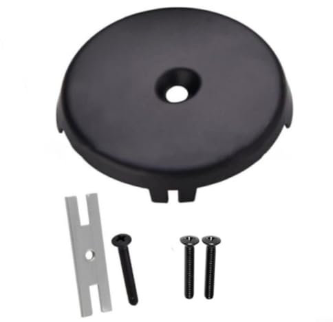 Gettimore Brass Bathtub Overflow-Face Plate Kit Single Hole Drain Panel with 3 Screws for Easy Installation Silver Black(Black)