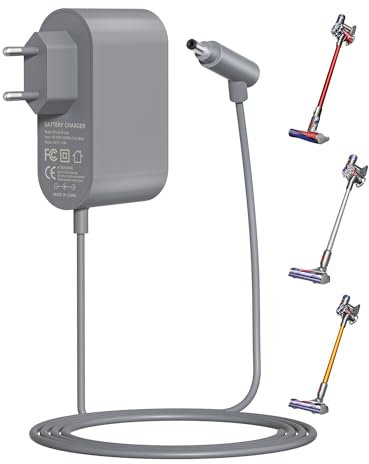 Sanicata Cargador 26.1V 0.78A para DysonV8/V7/V6/SV03/SV04/SV05/SV06/SV07/SV09/SV10/SV11/DC58/DC59/DC60/DC61/DC62/DC72/DC74 - Absolute, Fluffy, Motorhead, Animal -Cable 1.8m