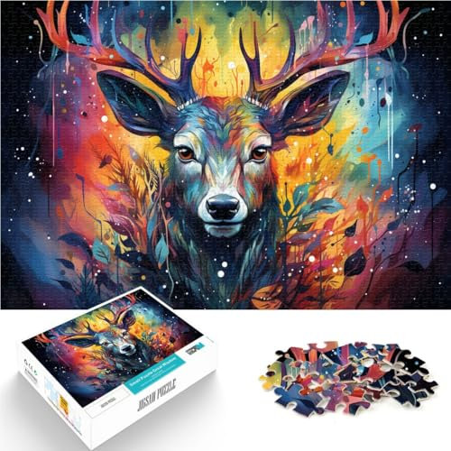 Puzzle 1000 Teile für Erwachsene, Hirsch, Lernpuzzle, 19,7 x 29,5 Zoll, Weihnachts- und Geburtstagsgeschenke für Teenager ab 14 Jahren