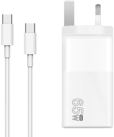 65W 3-Port Gan usb c Laptop Charger Replacement for iPhone16 15 Galaxy S23 S22 S21 Dell XPS 13 15 Mac Book Pro/Air,IPad,Google Pixel Etc