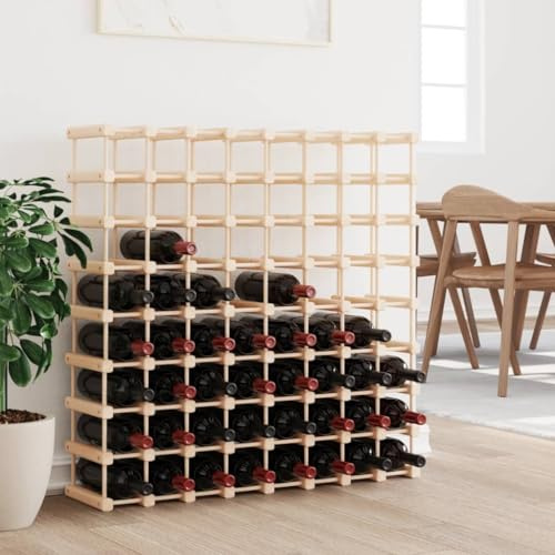 AJJHUUKI Armoires et rangements – Casier à vin en pin massif pour 72 bouteilles 90,5 x 23 x 90,5 cm