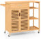 GOPLUS Carro de Cocina Ahorrador de Espacio, Mueble con Ruedas, Mueble de Cocina de Bambú, con 3 Estantes Abiertos, 1 Cajón y 2 Puertas, Amplia Superficie Superior, para Sala de Estar