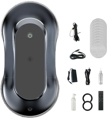 Kouamor Window Cleaning Robot, 2800pa Robot Window Cleaner, 70ml Water Tank, 3 Cleaning Modes, Automatic Windows Vacuum with App & Remote Control, for Indoor Outdoor Windows, Glass, Tiles