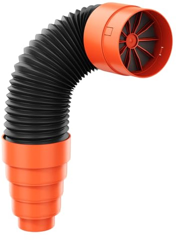 KRONO-PLAST Rohr Winkelrohr Entlüfterkamin Flexibles Anschlussrohr Flexschlauch Durchmesser 125 mm mit Reduzierstück Länge 75 cm