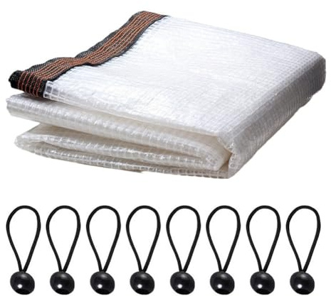 FUBESK Transparente strapazierfähige PVC-Polyester-Plane für Gewächshaus und Garten, mit Ösen, wasserdicht, winddicht und frostsicher, 2 x 2 m, 2 x 3 m, 2 x 4 m, 3 x 3 m