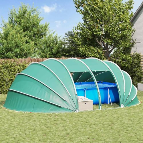 ChicAbode Poolzelt Kuppel Grün 640 x 432 x 205 cm Garten- und Terrassenzelt, wasserfeste Abdeckung für Pool, einfach aufzubauen, windfest für den Sommer
