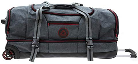 Reisetasche Schuhfach Doppeldecker Trolley Grau Anthra Rot 76 x37x33cm Bowatex