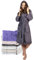 Bademantel Damen - 100% Baumwolle (350g/m²) OEKO-TEX® Zertifiziert - Morgenmantel Damen mit Kapuze, 2 Taschen, Gürtel - DarkGrau - L