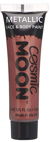 Cosmic Moon - Maquillaje Profesional de Pintura Facial Activada con Agua para el Rostro y el Cuerpo - 12ml - ¡Crea diseños profesionales con pintura facial metálica! - Incluye: Rojo