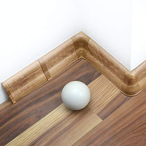 [DQ-PP] 1 x angolo esterno 62 mm PVC rovere Dorian laminato battiscopa in plastica PVC laminato decori