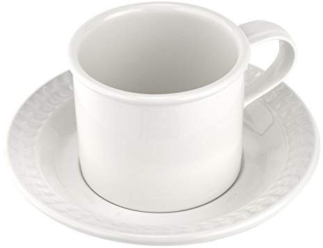 Portmeirion BAWHXX04153 Botanic Garden Harmony Frühstückstasse und Untertasse, 280 ml, Weiß, keramik