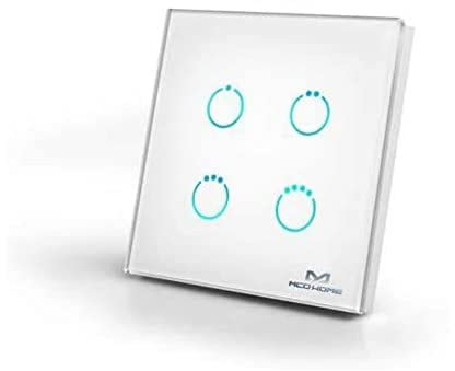 MCO Home Z-Wave Glass Touch Panel Switch, 1 relay, MH-S311, White