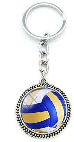 Porte-clés, bijou de sac imprimé ballon de volley-ball.