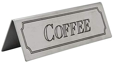 We Can Source It Ltd - Stainless Steel Coffee Sign Table Signs Table Top Bar Pub Restaurant Cafe