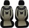 BREMER SITZBEZÜGE Maß Auto Schonbezüge kompatibel mit VW Golf 7 Fahrer & Beifahrer Set ab 2012-2020 / Auto Sitzbezüge Schonbezug Set Autositzbezüge 2er Pack in Schwarz/Beige (902)