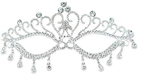 TOYANDONA Halloween Maske Damen Strass Kristall Maske Venezianische Augenmaske Gesichtsmaske Halbmaske für Maskerade Masquerade Maskenball Karneval Party Kostüm Zubehör