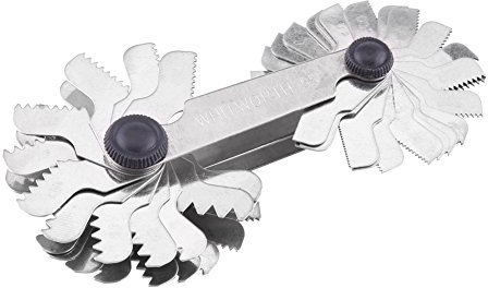 Strumento per calibro per taglio passo filettatura vite Calibro a tappo filettato in acciaio inossidabile Strumento di misurazione del passo della vite(Metric + Imperial (52pc))