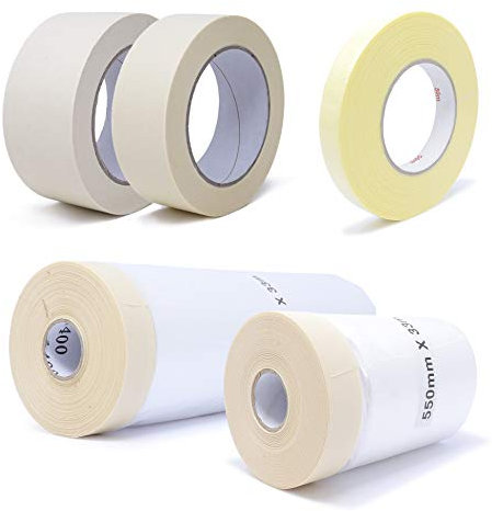 gws Maler-Klebeband Set | Abdeckband, Abdeckfolie für Türen, Fenster, Wände | Malerband-Set klein