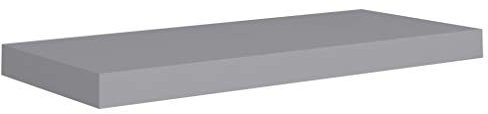 vidaXL Wandregal Schwebend Hängeregal Wandboard Bücherregal Regalbrett Schweberegal CD DVD Regal Wand Dekoregal Grau 60x23,5x3,8cm MDF