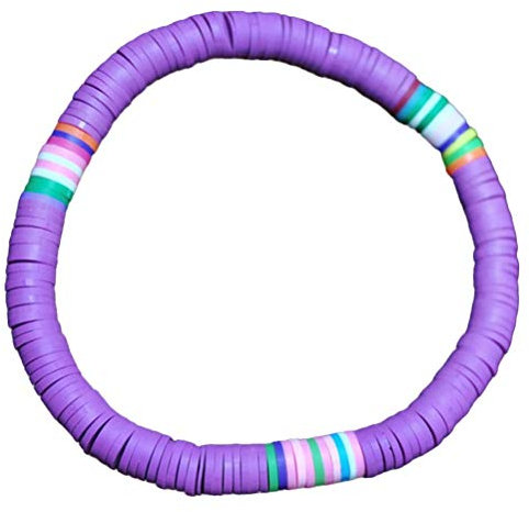 Holibanna Heishi Surfer Armb?nder Polymer Clay Regenbogen Armband Elastischen Seil Armband Perlen Armband Freundschaft Handgelenk Kette Schmuck für Strang Lila