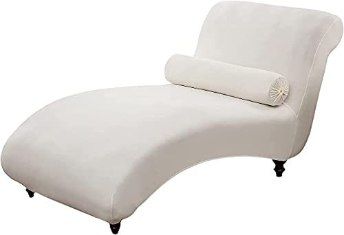 QHDXL Stretch Relaxliege Schonbezug ohne Armlehnen Elastische Chaiselongue Schonbezüge Abdeckung Liegesessel Bezug Sofabezug rutschfest Relaxsessel Bezüge Hellgrau (Color : Color-3)