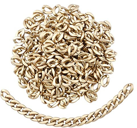 SUPERFINDINGS Über 300 Stück Undurchsichtige Sprühlackierte Acryl Verbindungsringe 16x23mm Gold Schnellverbindungsverbinder Gliederkettenverbinder Für Ohrringe Halsketten Schmuck Brillen Ketten