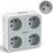 TESSAN Multiprise Murale Française 4 Sortie AC avec 3 Ports USB, 7 en 1 Prise Multiple avec Interrupteur, Adaptateur Secteur 4000W pour Domicile, Bureau, Gris