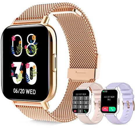 1.7 Smartwatch Donna Chiamata Bluetooth e Risposta Vivavoce,8 Sport Orologio Smartwatch Donna, Fitness Contapassi Cardiofrequenzimetro Pressione Sanguigna SpO2, Monitoraggio del Sonno, Android iOS
