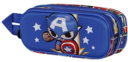 Captain America Punch-3D Doppelfedermäppchen, Blau