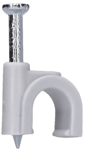 50 Stück Voxura Nagelschelle Kabelschelle Rundschelle 8 mm mit Nagel Ø 1,8x25 mm grau