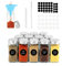 MXTIMWAN Botes para Especias, 12 Piezas Botes Especias Cristal, 120ml Tarros Especias Cuadrados Frascos para Especias Pequeños Spice Jars con con Tamiz, Etiquetas, Embudo, Cepillo Limpieza, Rotulador