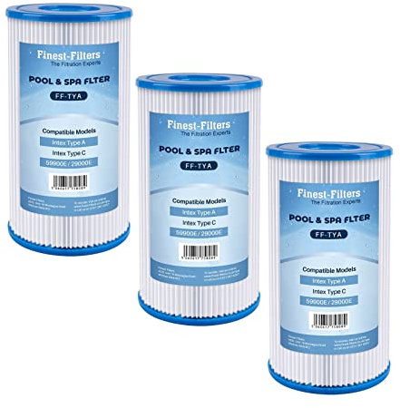 3 Pack Replacement Swimming Pool Pump Water Filter Cartridge Compatible For Bestway 3 & Intex Type A Or C Pool Water Filters