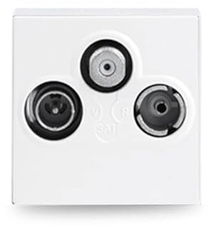 Livolo Module halbe und ganze Einsätze für Bodentanks Tischtanks Wandsteckdosen Einbau Steckdose, USB, TV, Sat, Netzwerkdose, etc (Einsatz TV/SAT/FM RADIO LG-78786-11 Weiß)