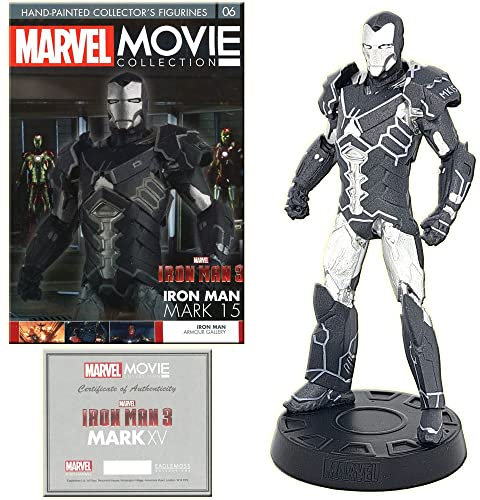 Marvel Movie Collection Figurines - 14cm Iron Man 06 Mark 15 with 8-Page Magazine