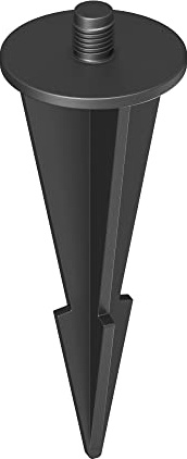 ledscom.de Garten-Erdspieß, für Solar-Pflasterstein BROSLO, schwarz, 8cm, 30mm Ø