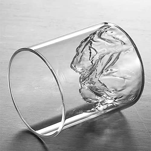 Lot de 2 Verres à Whisky Japonais, Verres à Whisky en Cristal de Montagne de 200 Ml et 300 Ml, Tasse D'observation du Mont Fuji, Gobelets en Verre à Whisky pour Cocktails, Gin, Rhum, Cognac,(#1)