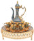 HarBin-Star Kaffeetassen Türkisch, Vintage Kaffeekannen Set mit 6 Tassen, Teetasse Royal Metall Teegläser Set, Teeservice Set für Home Coffee Tea Party (Dark Blue)