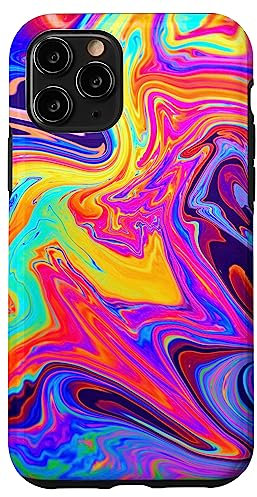 Hülle für iPhone 11 Pro Psychedelic Oil Slick Multicolor Swirls Funky Colors Cool
