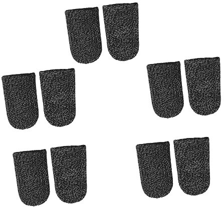 HOMSFOU Fingermanschetten Für Gaming Elastische Atmungsaktive Fingerabdeckung Aus Kupferfaser Dünn Einheitsgröße Schwarz Touchscreen Kompatibel