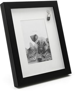 Brillibrum Design Fotorahmen Haustier Trauerrahmen Hunde Bilderrahmen Katzen Andenken Rahmen mit Aschekapsel Format 10x15cm Rahmen mit Pfoten & Namensgravur (Variante 5, Gravur bis 30 Zeichen)