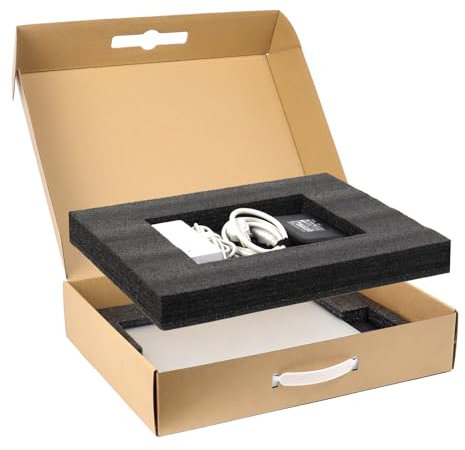 DEZIBOX Laptop Shipping Box with Foam, Secure Laptop Box, Cardboard Mailer Box for Shipping, Fit Most 13-17 Inch Notebook Computer Packing