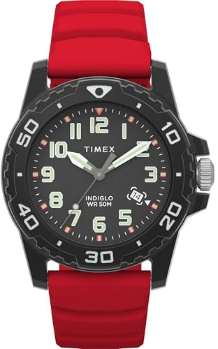 Timex Main Street Herren-Armbanduhr, 42 mm, Silikonarmband