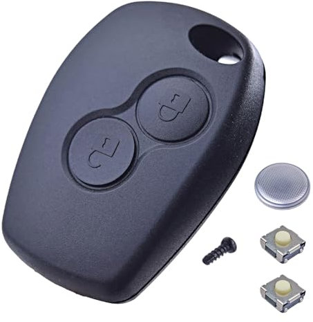 ANGOFIZ Coque Clé Télécommande Compatible avec Renault Clio 3, Master 3, Kangoo 2, Twingo 2, Wind, Trafic 2, Modus pour cle Clio 3 +2 Boutons Switchs +Pile