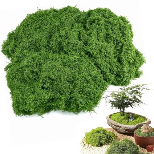 AIXIMA 100g Mousse Artificielle pour Décoration,Fausse Plante,Fake Moss,Mousse pour Décoration de Scène de l'Avent,Réutilisable,Plantes Artificielles pour Compositions Florales,Travaux Manuels