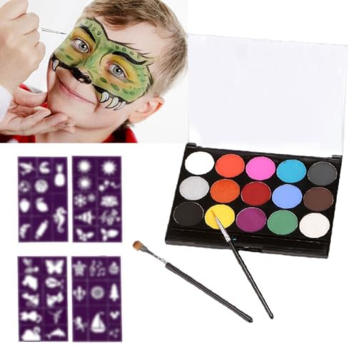 Palette de Peinture Visage,Palette de Maquillage Enfants,Palette de Maquillage Halloween,Palette Maquillage Enfant,pour Bodypainting,Peinture pour le Visage pour Halloween,Noël,Carnaval