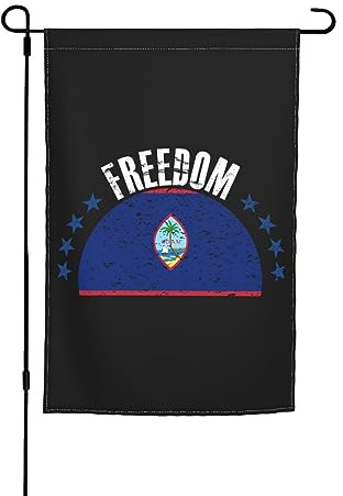 Doppelseitige Gartenflagge mit der Flagge von Guam und der Freiheit, 30,5 x 45,7 cm, Banner, saisonale Dekoration für Bauernhaus, Hof, Zuhause, Outdoor