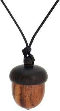 Halskette mit Eichelanhänger, Vintage-Stil, lang, Wachsseil, Tannenzapfen, -Designs, verstellbare Tropfen-Halskette, ethnischer Schmuck