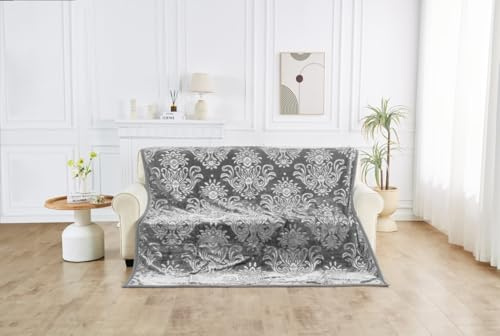 Artistic Fashionista Limited New 2 Ply Embossed Rashel Ultra-Soft Plush Velvet Faux Fur Mink Throw Blanket Silky Soft Warm Heavy Thick Bed Sofa Cover – 4K – King 200x240cm (Charcoal Grey)